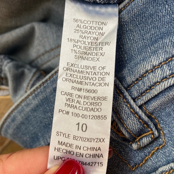 Democracy AB Technology Women's Skinny Jeans Size 10 Blue Raw Hem Distressed - Picture 11 of 11